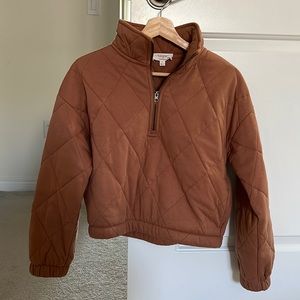 Quilted half-zip sweater